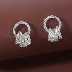 LOVE Sparkle Small Circle Dangle Earrings